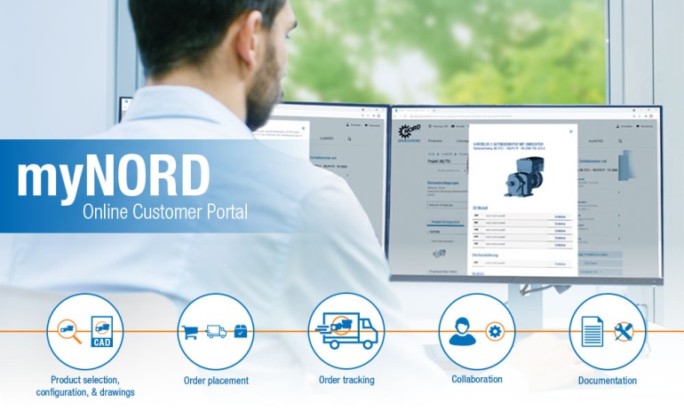 The myNORD Online Customer Portal delivers convenient 24/7/365 access to purchase and product information. Users can quickly order spare parts, create account-specific quotes, and easily collaborate with colleagues or NORD team members.